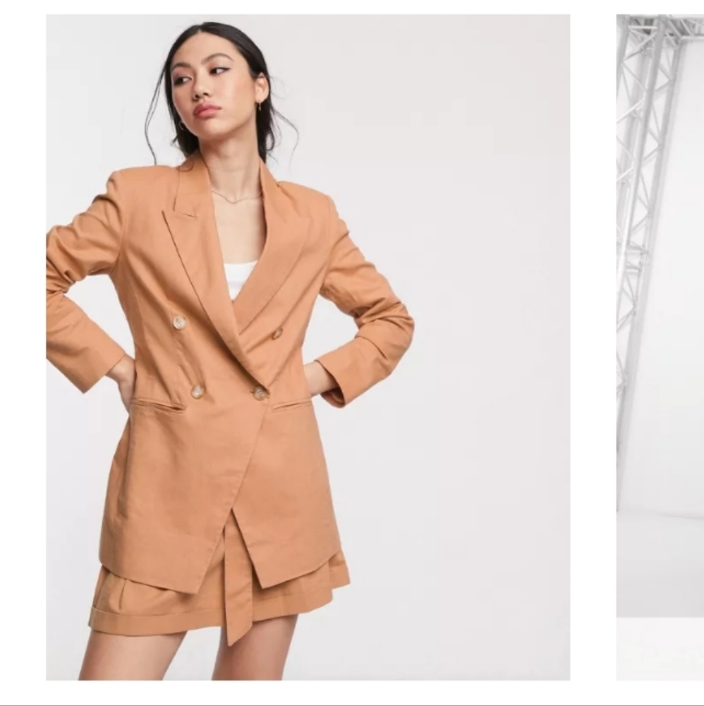 ASOS Double-Breasted Tan Blazer Dress